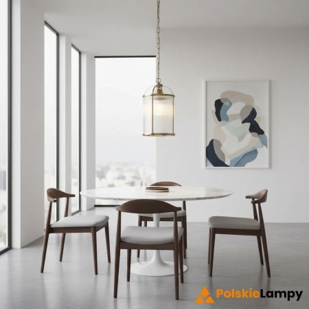 Lampa wisząca mosiężna z prążkowanym szkłem 106710 z serii LAMBETH - Endon Lighting