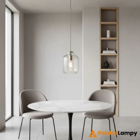 Lampa wisząca szklana przezroczysta z mosiądzem 106923 z serii Lyra - Endon Lighting