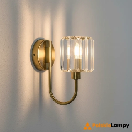 Kinkiet mosiężny z kryształowym kloszem 107803 z serii Berenice - Endon Lighting
