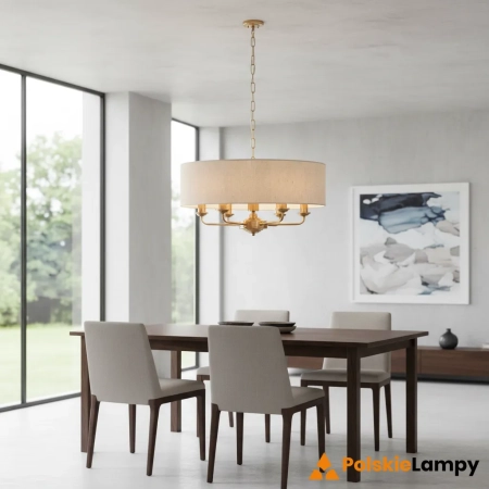 Lampa wisząca mosiężna z abażurem 6-punktowa 110722 z serii Highclere - Endon Lighting