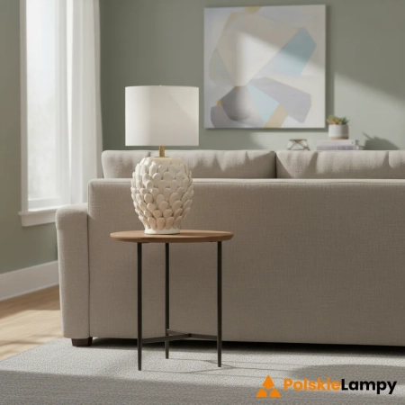 Podstawa lampy stołowej ceramiczna kremowa 30cm 111249 z serii Layered Leaf - Endon Lighting