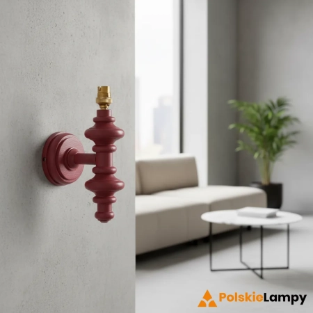 Kinkiet drewniany różowy z mosiężnym detalem 111622 z serii Carnaby - Endon Lighting