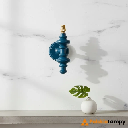 Kinkiet drewniany niebieski z mosiężnym detalem 111632 z serii CARNABY - Endon Lighting