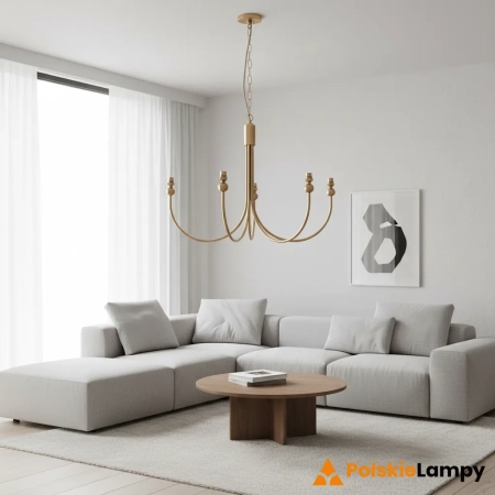 Lampa wisząca metalowa mosiężna 5-punktowa 112152 z serii Santiago - Endon Lighting