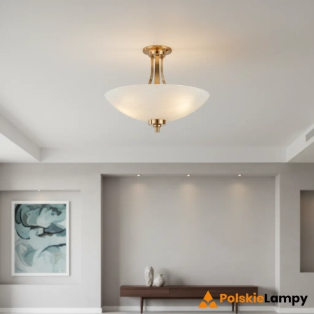 Plafon mosiężny szklany 3-punktowy 112438 z serii WELLES - Endon Lighting