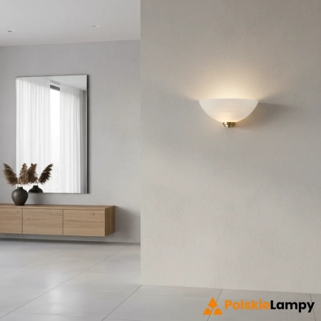 Kinkiet szklany półokrągły mosiężny 38cm 112439 z serii Welles - Endon Lighting