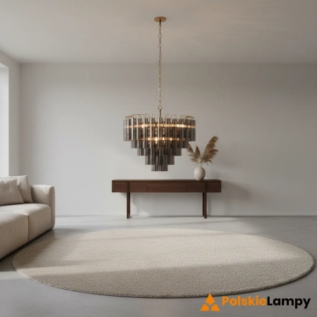 Lampa wisząca mosiężna szklana 12-punktowa 114197 z serii Toulouse - Endon Lighting