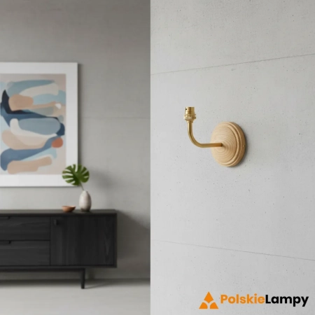 Kinkiet ścienny drewniany z mosiężnym ramieniem 115076 z serii Wood Arc - Endon Lighting