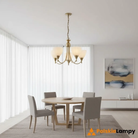 Lampa wisząca mosiężna 5-punktowa 1805-5AN z serii Alton - Endon Lighting