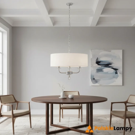 Lampa wisząca biała z tkaniny 3-punktowa 60129 z serii NIXON - Endon Lighting