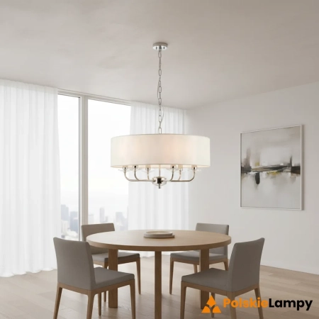 Lampa wisząca 6-punktowa biała z chromem 60179 z serii Nixon - Endon Lighting