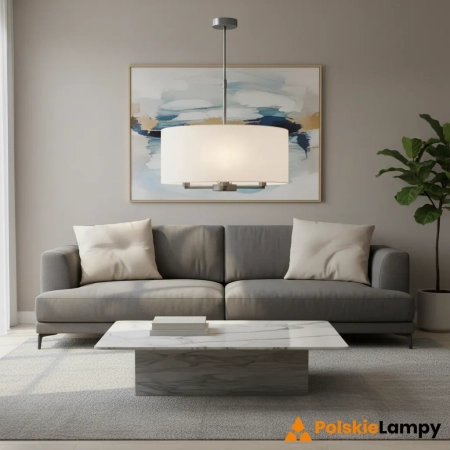 Lampa wisząca z białym abażurem i metalem 50cm 60241 z serii Daley - Endon Lighting