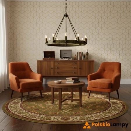 Lampa wisząca metalowa brązowa okrągła 12-punktowa 61026 z serii Chevalier - Endon Lighting