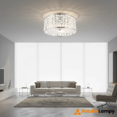 Plafon kryształowy chromowany okrągły 30cm 61252 z serii BELFONT - Endon Lighting