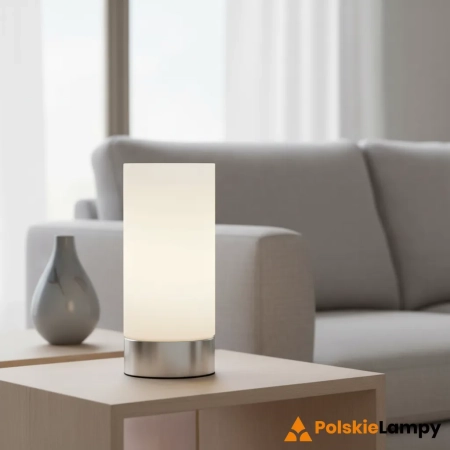Lampa stołowa szklana biała z metalową podstawą 67517 z serii Dara - Endon Lighting