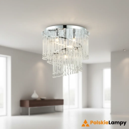Plafon szklany kryształowy 4-punktowy 68698 z serii Camille - Endon Lighting