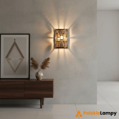 Kinkiet ścienny brązowy metalowy z kryształami 69392 z serii BELLE - Endon Lighting