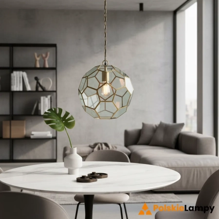 Lampa wisząca mosiężna szklana geometryczna 37cm 69784 z serii Miele - Endon Lighting