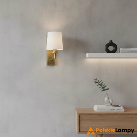 Kinkiet mosiężny z białym abażurem 70246 z serii Ortona - Endon Lighting