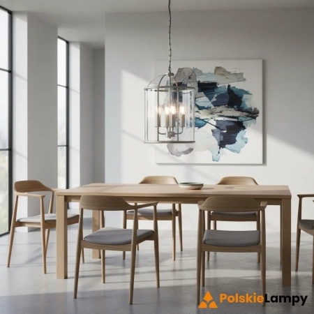Lampa wisząca metalowa srebrna 4-punktowa 70324 z serii LAMBETH - Endon Lighting