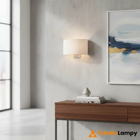 Kinkiet ścienny biały z tkaniny 31,5cm 70334 z serii Obi - Endon Lighting