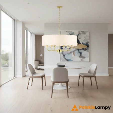 Lampa wisząca złota z białym abażurem 6-punktowa 70561 z serii NIXON - Endon Lighting