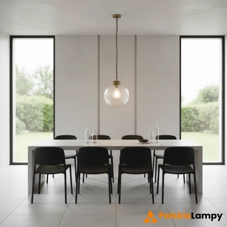 Lampa wisząca szklana kula mosiężna 25cm 71123 z serii BRYDON - Endon Lighting
