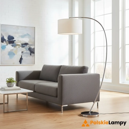 Lampa podłogowa łukowa biała z chromem 72388 z serii Josephine - Endon Lighting