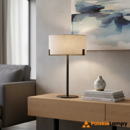 Lampa stołowa brązowa z beżowym abażurem 72631 z serii Hayfield - Endon Lighting