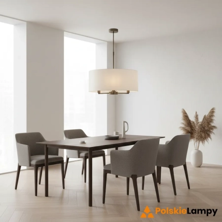 Lampa wisząca z tkaniny biało-brązowa 3-punktowa 73015 z serii Daley - Endon Lighting