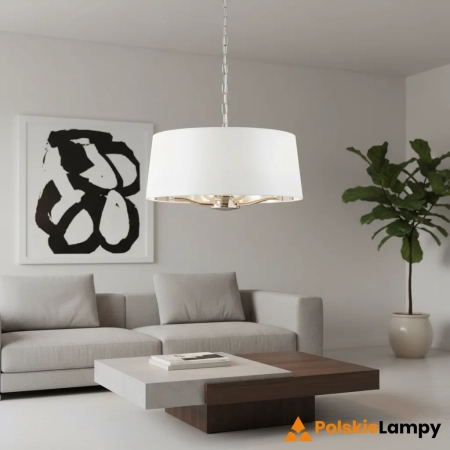 Lampa wisząca biała z tkaniny 3-punktowa 50cm 73021 z serii Harvey - Endon Lighting