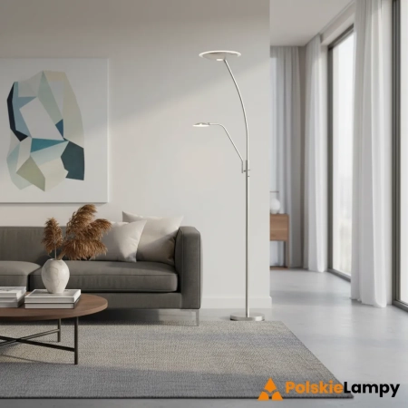 Lampa podłogowa LED metalowa srebrna 180cm 73081 z serii ALASSIO - Endon Lighting