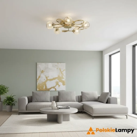 Lampa sufitowa mosiężna 5-punktowa 47cm 73757 z serii Aherne - Endon Lighting