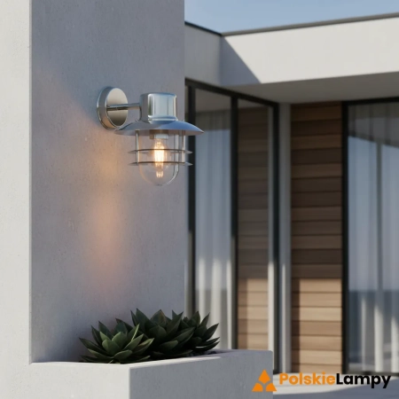 Kinkiet zewnętrzny metalowy srebrny IP44 74703 z serii Jenson - Endon Lighting