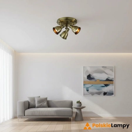 Lampa sufitowa metalowa mosiężna 3-punktowa 76279 z serii Westbury - Endon Lighting