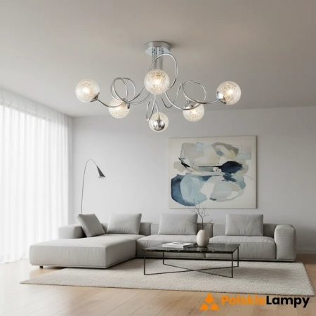 Lampa sufitowa chromowana 6-punktowa 76349 z serii AURIA - Endon Lighting