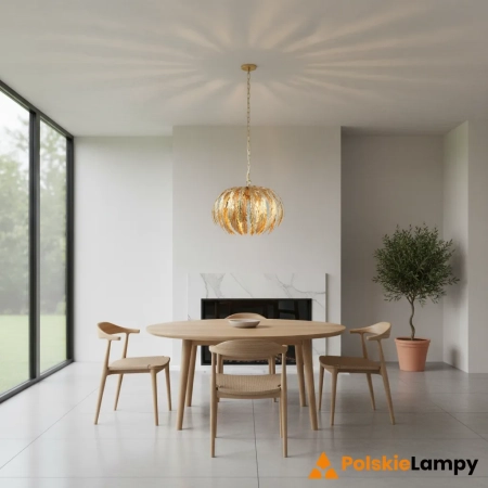 Lampa wisząca złota metalowa 3-punktowa 45cm 76360 z serii Delphine - Endon Lighting