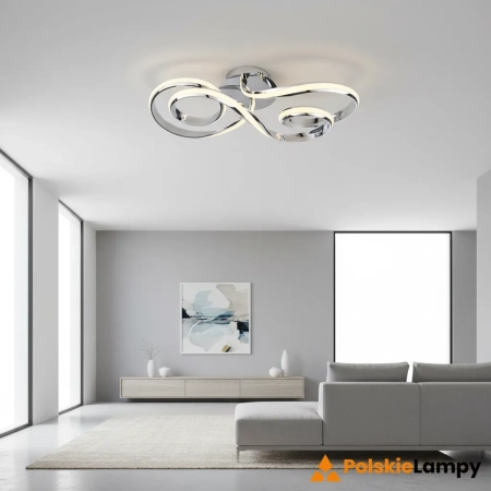 Plafon LED chromowany nowoczesny 67cm 76393 z serii ARIA - Endon Lighting