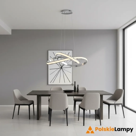 Lampa wisząca LED chromowana okrągła 66cm 76394 z serii ARIA - Endon Lighting