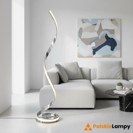 Lampa podłogowa LED chromowana spiralna 121cm 76395 z serii ARIA - Endon Lighting