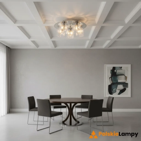 Plafon szklany 5-punktowy chromowany 48cm 76517 z serii Verina - Endon Lighting