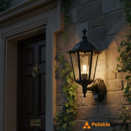 Kinkiet zewnętrzny czarny metalowy z czujnikiem ruchu 76548 z serii Burford - Endon Lighting