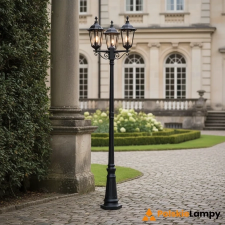 Lampa ogrodowa stojąca czarna metalowa 3-punktowa 76552 z serii BURFORD - Endon Lighting