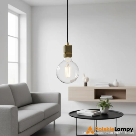 Lampa wisząca mosiężna industrialna 1-punktowa 76587 z serii Urban - Endon Lighting
