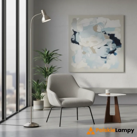 Lampa podłogowa metalowa srebrna regulowana 76606 z serii Amalfi - Endon Lighting