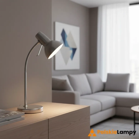 Lampa biurkowa metalowa srebrna regulowana 76645 z serii Amalfi - Endon Lighting