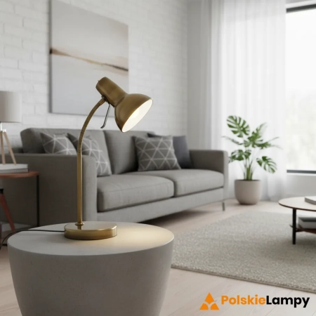 Lampa biurkowa metalowa mosiężna 47cm 76646 z serii Amalfi - Endon Lighting
