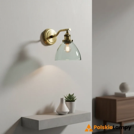 Kinkiet mosiężny ze szklanym kloszem 77273 z serii Hansen - Endon Lighting