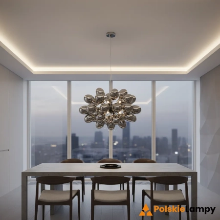 Lampa wisząca metalowa czarna 8-punktowa 72cm 80124 z serii Infinity - Endon Lighting