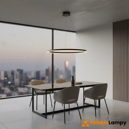 Lampa wisząca LED okrągła czarna 80cm 80628 z serii Staten - Endon Lighting